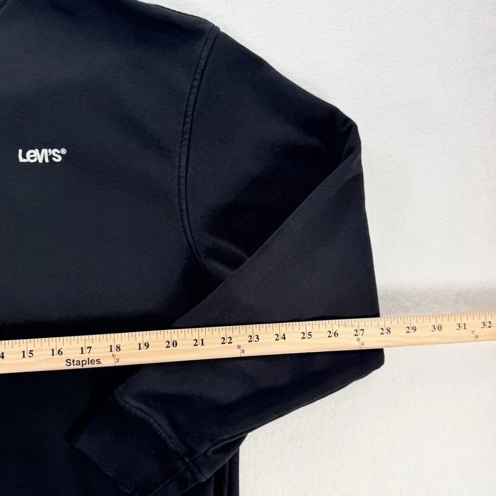 Levi's Sweatshirt Mens Large Black Fleece Crewneck Relaxed Pullover Logo